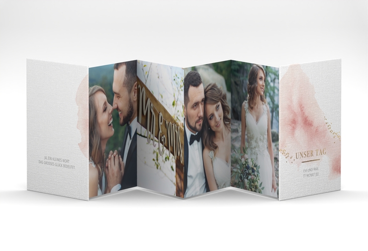 Foto-Leporello Hochzeit Pastell Leporello rosa