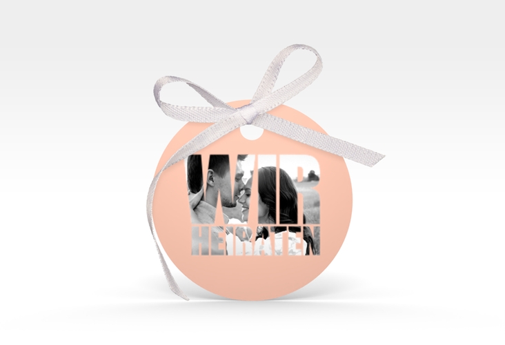 Geschenkanhänger Hochzeit Letters Geschenkanhänger, rund apricot