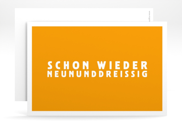 Einladung 40. Geburtstag Gag A6 Karte quer orange