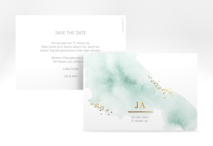 Save the Date-Karte Pastell A6 Karte quer mint