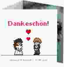 Danksagungskarte Hochzeit Pixel quadr. Doppel-Klappkarte weiss