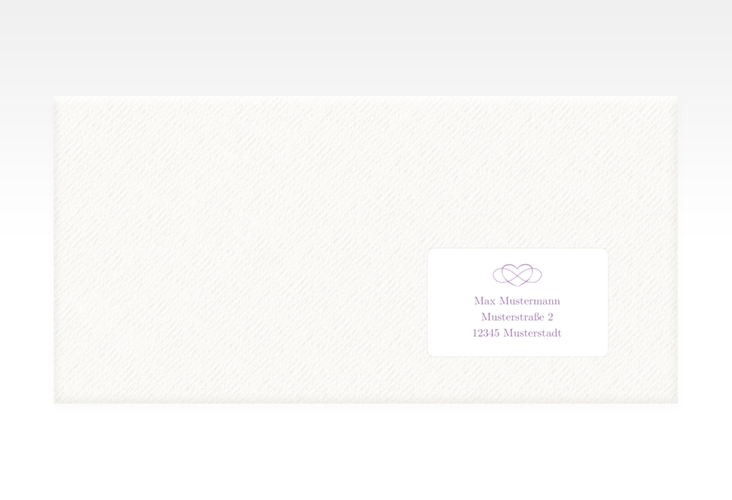 Empfängeretikett Hochzeit Infinity 63,5 x 38,1 mm lila