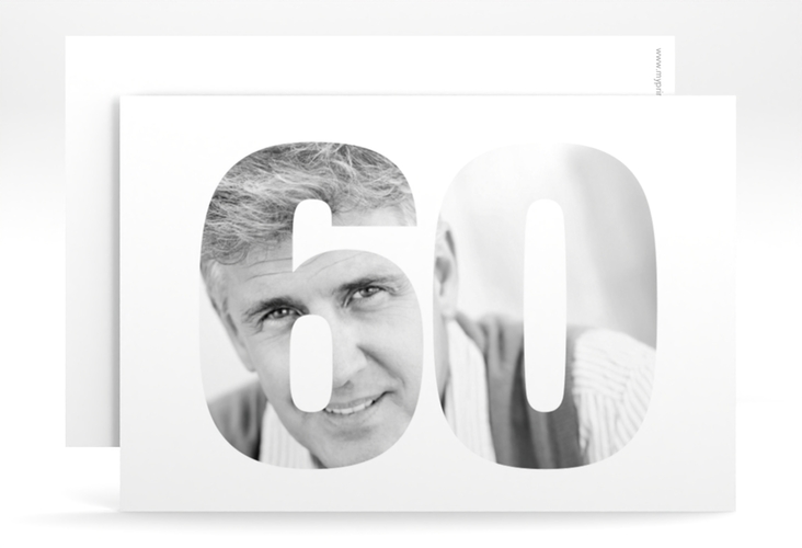 Einladung 60. Geburtstag Numbers A6 Karte quer weiss