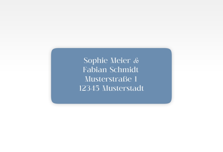 Absenderetikett Hochzeit Blue Floral 45,7 x 21,2 mm blau mit blauem Blumenmuster auf weißem Grund