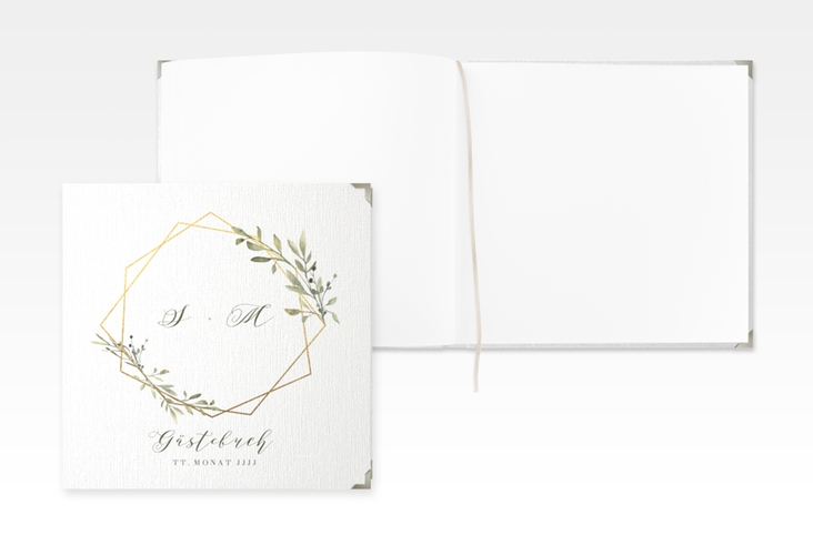 Gästebuch Selection Hochzeit Acacia Leinen-Hardcover weiss
