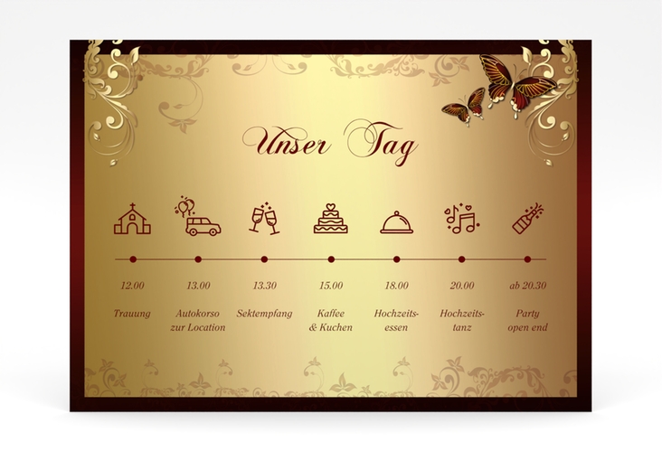 Tagesablauf Poster Hochzeit Toulouse 70 x 50 cm Poster