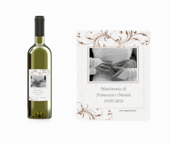 Klick: Details zu Etichette vino matrimonio collezione Palma anzeigen Etichette vino matrimonio collezione Palma Etikett Weinflasche 4er Set marrone