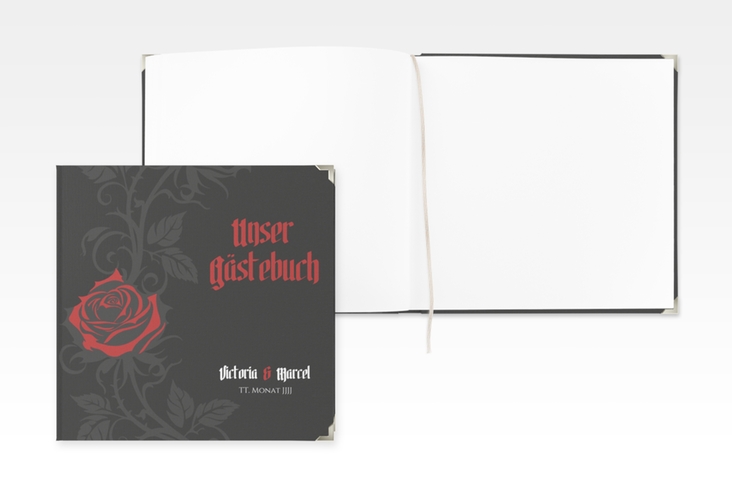 Gästebuch Selection Hochzeit Red Rose Leinen-Hardcover