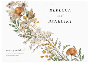 Gästebuch A4 quer Wildfang A4 quer, Hardcover weiss mit getrockneten Wiesenblumen