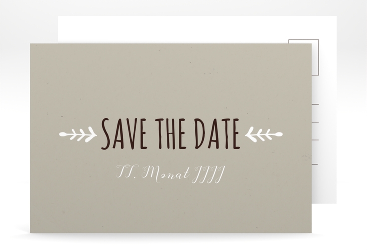 Save the Date-Postkarte Hochzeit Eden A6 Postkarte weiss hochglanz