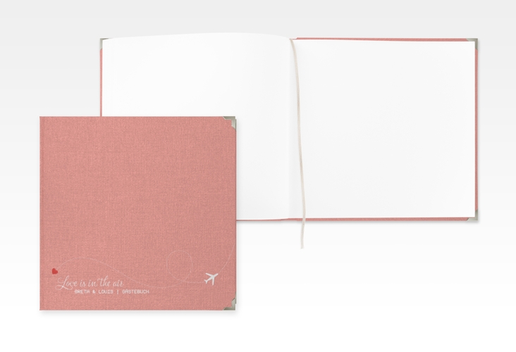 Gästebuch Selection Hochzeit Weddingpass Leinen-Hardcover rosa