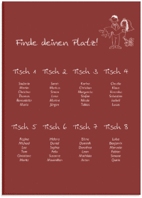 Klick: Details zu Sitzplan Leinwand Hochzeit "Pisa" anzeigen Sitzplan Leinwand Hochzeit "Pisa" 50 x 70 cm Leinwand pink