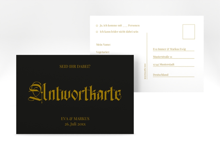Antwortkarte Hochzeit Wednesday A6 Postkarte