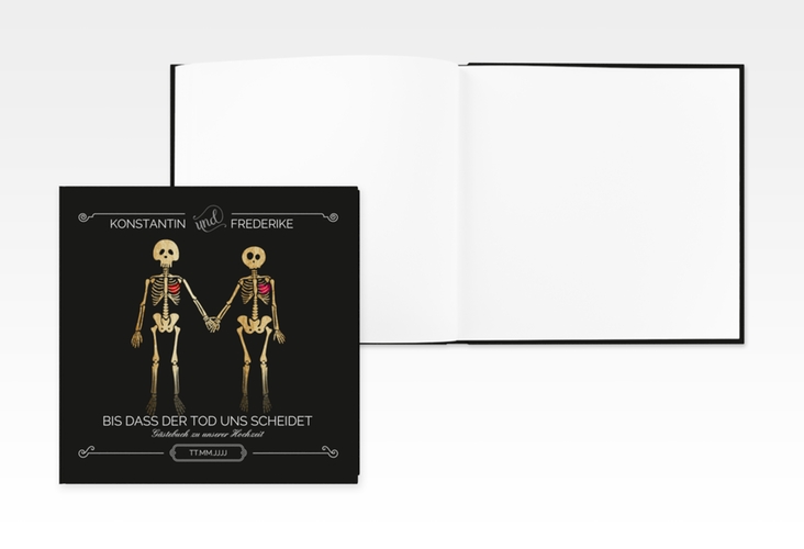 Gästebuch Creation "Bones" 20 x 20 cm, Hardcover schwarz