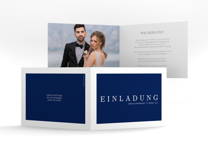 Hochzeitseinladung Simply A6 Klappkarte quer