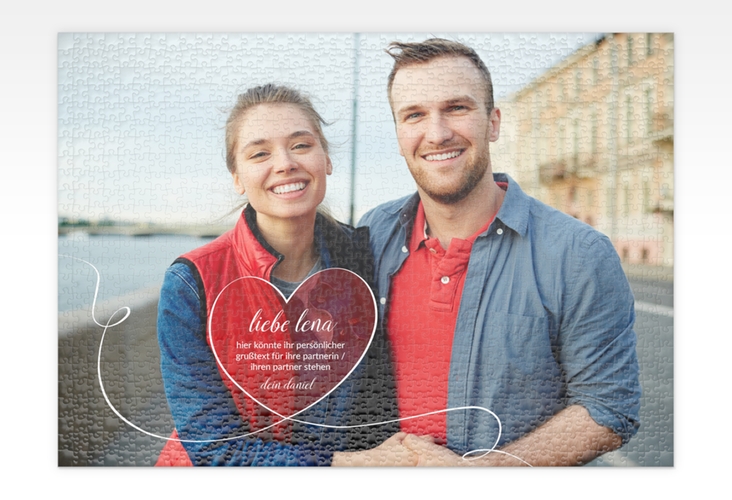 Fotopuzzle 1000 Teile Herzensmensch 1000 Teile rot