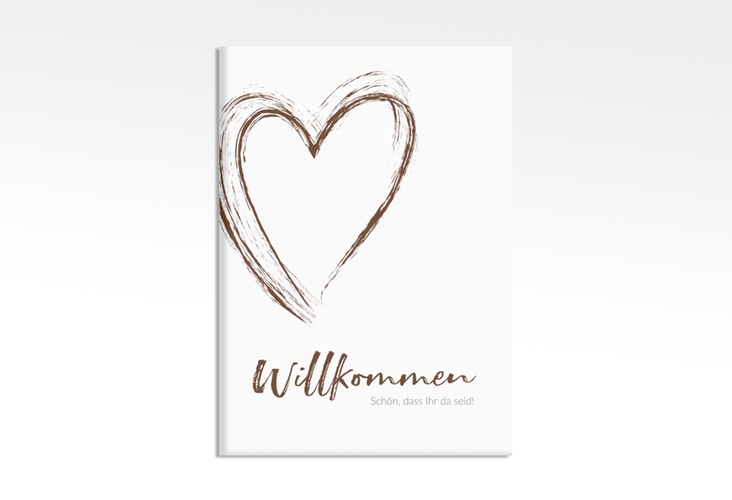 Willkommensschild Leinwand Liebe 50 x 70 cm Leinwand braun