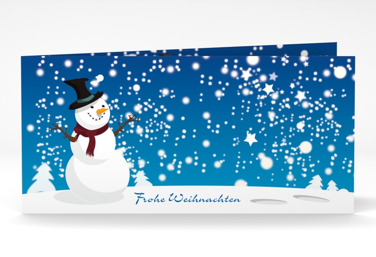 Business-Weihnachtskarte Winter lange Klappkarte quer