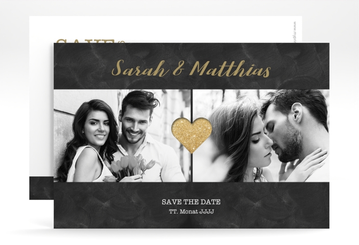 Save the Date-Karte Sparkly A6 Karte quer