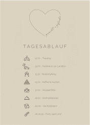 Klick: Details zu Tagesablauf Poster Hochzeit "Lebenstraum" anzeigen Tagesablauf Poster Hochzeit Lebenstraum 50 x 70 cm Poster beige