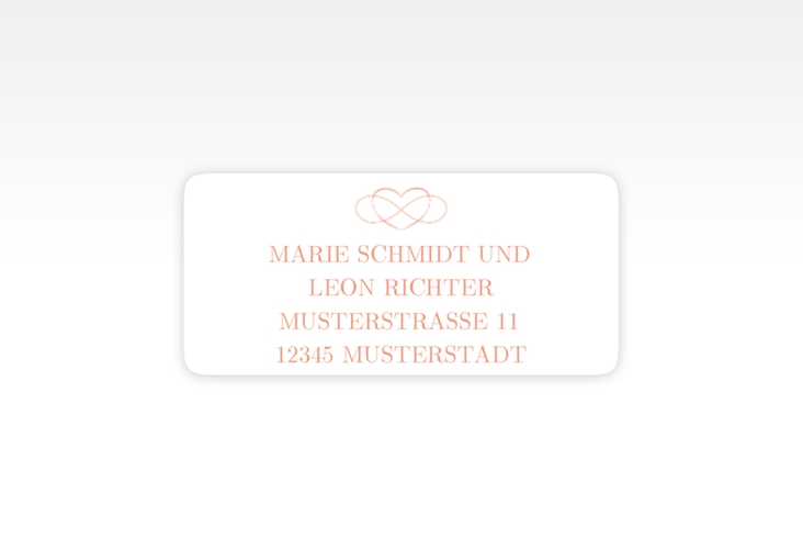 Absenderetikett Hochzeit Infinity 45,7 x 21,2 mm apricot
