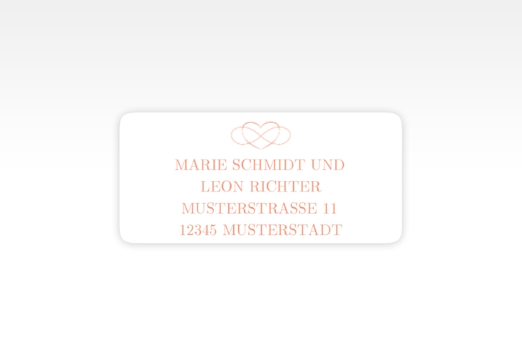 Absenderetikett Hochzeit Infinity 45,7 x 21,2 mm apricot