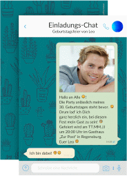 Einladung 30. Geburtstag Connect A6 Karte hoch tuerkis