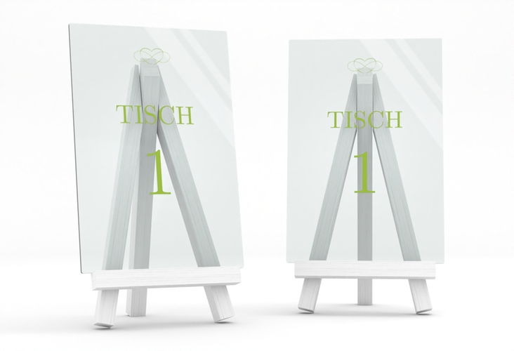 Tischnummer Acryl Hochzeit Infinity Tischaufsteller Acryl gruen