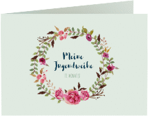 Danksagung Jugendweihe Girlie A6 Klappkarte quer gruen