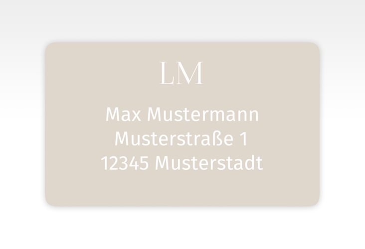 Empfängeretikett Hochzeit Monogramm 63,5 x 38,1 mm
