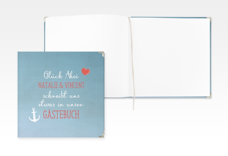 Gästebuch Selection Hochzeit Ehehafen Leinen-Hardcover blau
