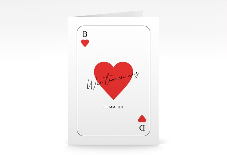 Einladungskarte Hochzeit Kartenspiel A6 Klappkarte hoch