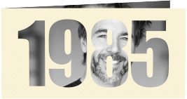 Einladungskarte Jahreszahl 2025 lange Klappkarte quer beige