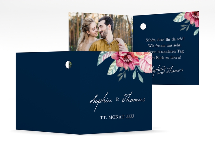 Geschenkanhänger Hochzeit Blooming Geschenkanhänger 10er Set blau