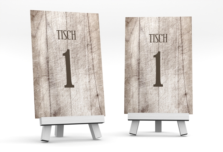 Tischnummer Hochzeit Wood Tischaufsteller weiss hochglanz