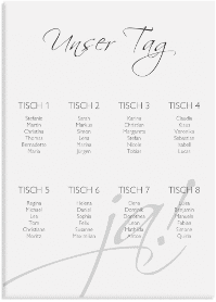 Klick: Details zu Sitzplan Leinwand Hochzeit "Clarity" anzeigen Sitzplan Leinwand Hochzeit "Clarity" 50 x 70 cm Leinwand