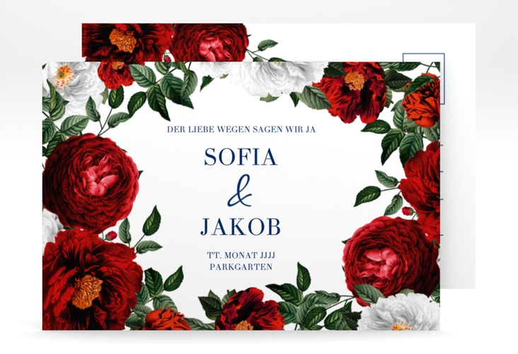 Save the Date-Postkarte Florista A6 Postkarte weiss