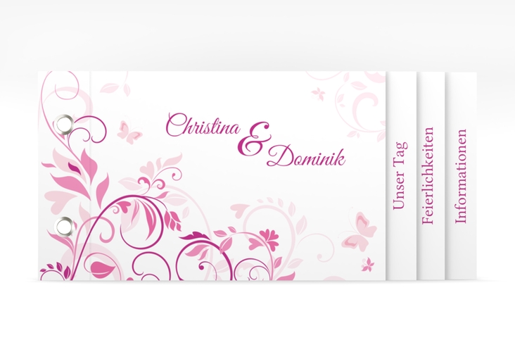 Hochzeitseinladung Lilly Booklet pink hochglanz
