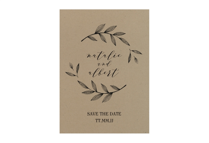 Save the Date-Visitenkarte Naturelove Visitenkarte hoch