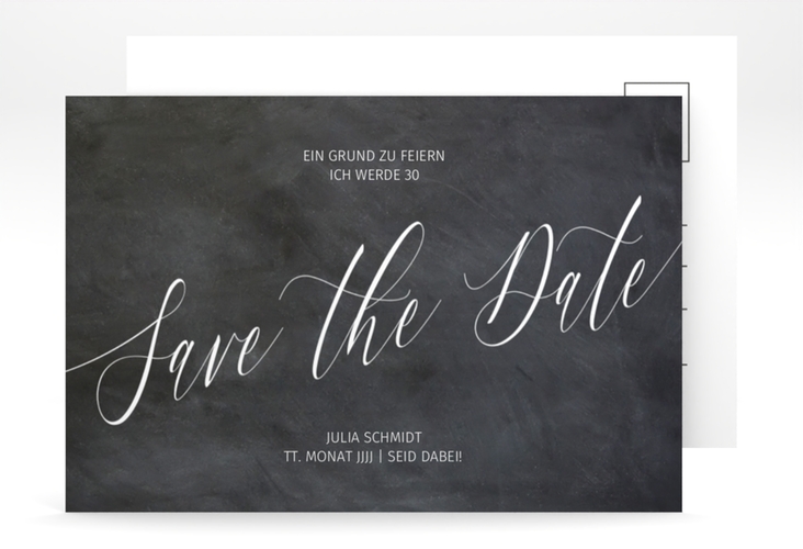 Save the Date-Postkarte Geburtstag Board A6 Postkarte veredelt