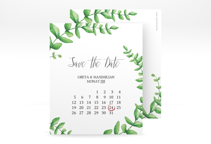 Save the Date-Kalenderblatt Botanic Kalenderblatt-Karte