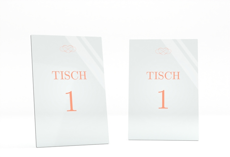 Tischnummer Acryl Hochzeit Infinity Tischaufsteller Acryl apricot