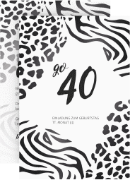 Klick: Details zu Einladung 40. Geburtstag "Wild" anzeigen Einladung 40. Geburtstag "Wild"