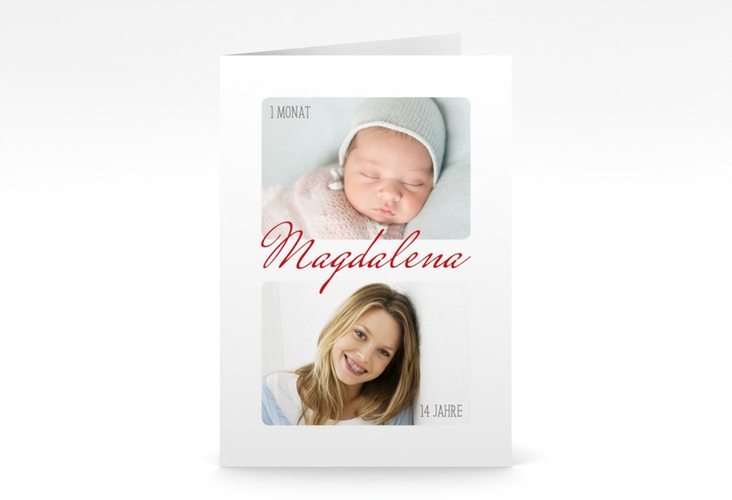 Einladung Jugendweihe Grown A6 Klappkarte hoch weiss
