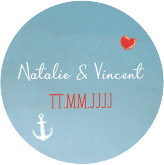 Aufkleber Hochzeit Ehehafen Aufkleber, selbstklebend, rund blau