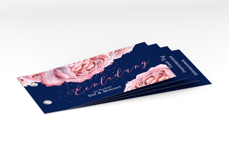Hochzeitseinladung Cherie Booklet rosa hochglanz