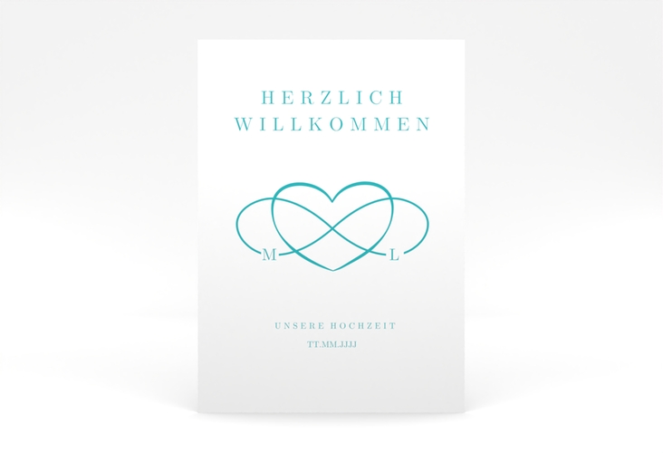 Willkommensschild Poster Infinity 50 x 70 cm Poster tuerkis