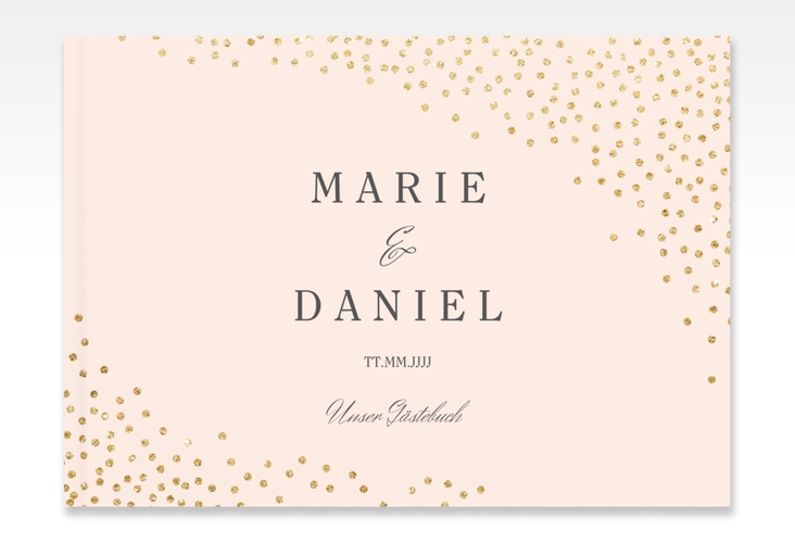 Gästebuch A4 quer Glitter A4 quer, Hardcover rosa