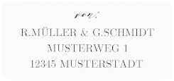 Klick: Details zu Absenderetikett Hochzeit "Demure" anzeigen Absenderetikett Hochzeit "Demure" 45,7 x 21,2 mm weiss