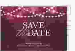 Save the Date-Postkarte Geburtstag Girlande A6 Postkarte pink edel mit Bokeh